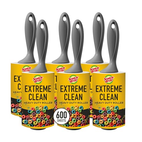 Image of Scotch-Brite Extreme Clean Lint Rollers, 6 Rollers, 100 Sheets Per Roller, 600 Sheets Total, Reusable Lint Roller, Works Great on Pet Hair