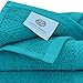 White Classic Luxury Cotton Washcloths 13x13 Inch - 650 GSM Turkish Cotton | Hotel, Spa, Bathroom Face Towel | 12 Pack, Aqua Blue