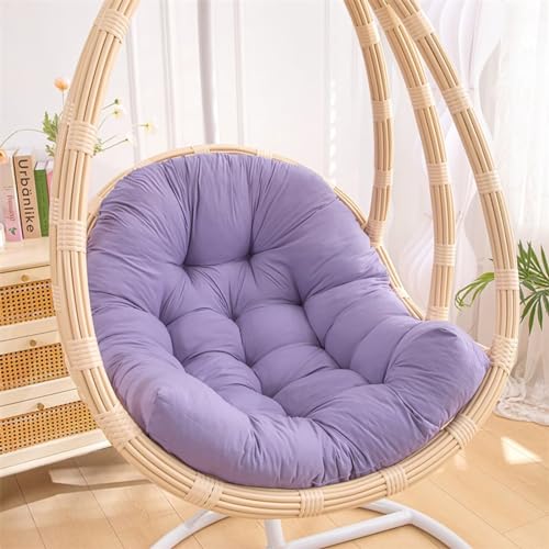 Wadser Indoor Egg Chair Cushion, Lilac Hanging Basket Seat Cushion Replacement, Thick Hammock Swing Chair Cushion