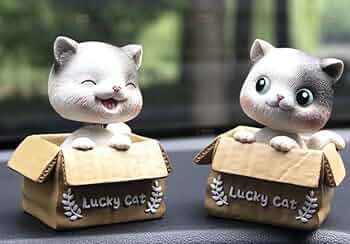 2D Shy Kitty Bobble,Stress Relief Cat Bobble Car Dashboard Decorations
