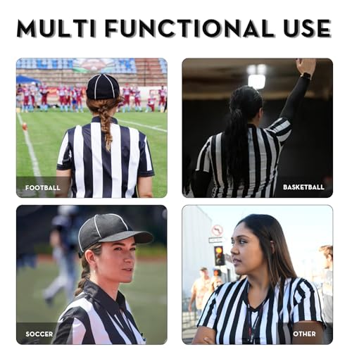 Vkt W-CPF-V-M Referee Shirt Womens Official Ref Jersey Black And White Stripe V-Neck Uniform For Basketball Football Soccer Halloween Costume M thumb #5