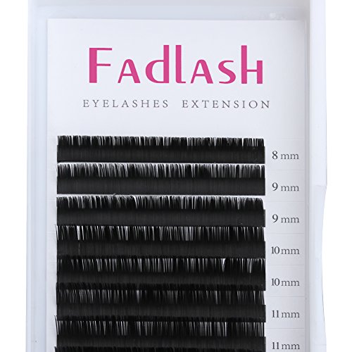 Flat Lashes C Curl 0.20mm 8-14mm Mixed Tray Ellipse Eyelash Extensions Volume Lashes Individual 3D Salon Perfect Use by FADLASH