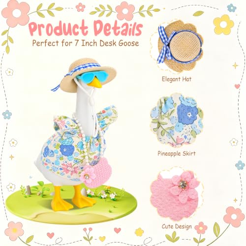 16 Pcs 7 Inch Desk Goose Outfit Fashion Shirt Hat Glasses Set（No Goose） - image 6