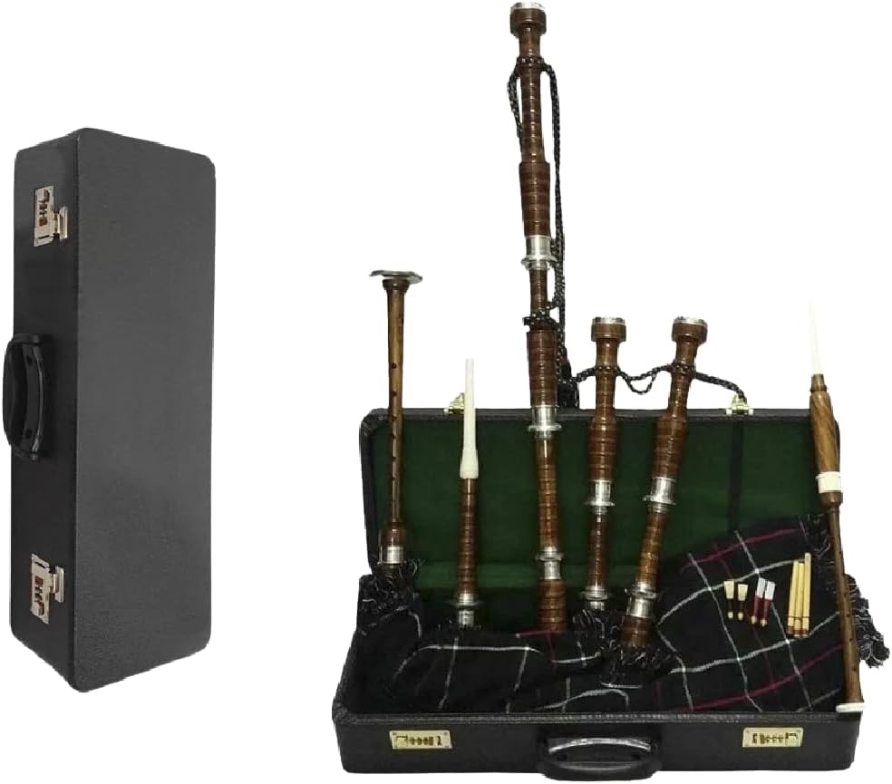 McKenzie Tartan Scottish Bagpipe Set with Free Hard Case | Professional Bagpipe Instrument by Tartancity