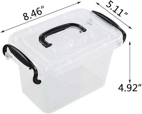 Miniatura 2 de Bringer Paquete de 6 cajas de almacenamiento de plástico de 1.5 L, pequeño contenedor de almacenamiento transparente con tapas