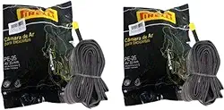 Par Câmaras De Ar Para Bicicleta Aro 26 Pirelli Bico Grosso 33mm.