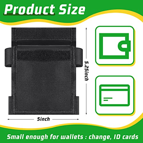 Kacctyen 2 Pcs Security Ankle Wallet Pouch Black Ankle Wallet Stealth Tactical Nylon Leg Unisex Leg Strap Pocket for Credit Cards Travel First Aid Camping Phone4