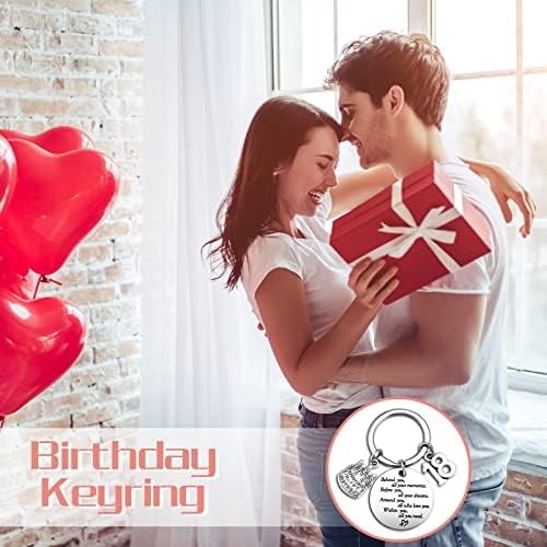 Yaomiao Birthday Keyring Birthday Gifts for Boys Girls Inspirational Keychain Birthday Key Rings Women Presents for Girls Boys Sister Daughter Granddaughter Friends, Stainless Steel 30mm