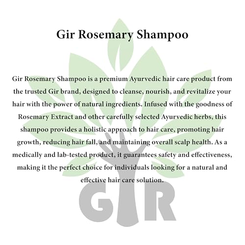 Image of GIR Rosemary Shampoo with Rose Hydrosol | For Smooth & Silky Hair, Sulfate Free |No Parabens, Sulphate, Dyes| Ideal For All Hair Types -2 x 500ml + 1 x 250ml (Total 1250ml)