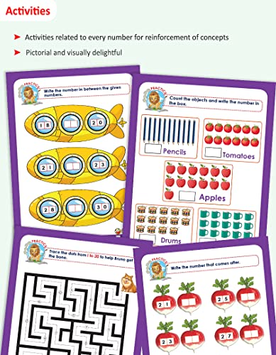 Image of Woodsnipe Alphabet and Number Practice for Home-schooling | Ages 3 to 5 Years | Capital and Small Letters, Number 1-50 with ample activity worksheets| Notebook Style | English-Maths Homeschooling Pack