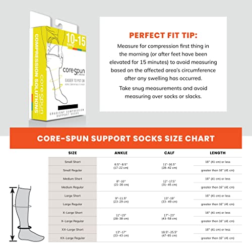 Core-Spun 10-15Mmhg Medical Light Graduated Knee High Compression Socks (Navy, 2X-Large Regular) #TOP2