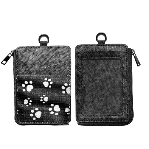 Image of FORZEN Slim Minimalist Vertical Card Holder Wallet, Pocket Credit Card Holder, Wallets for Men & Women (Black-paw)