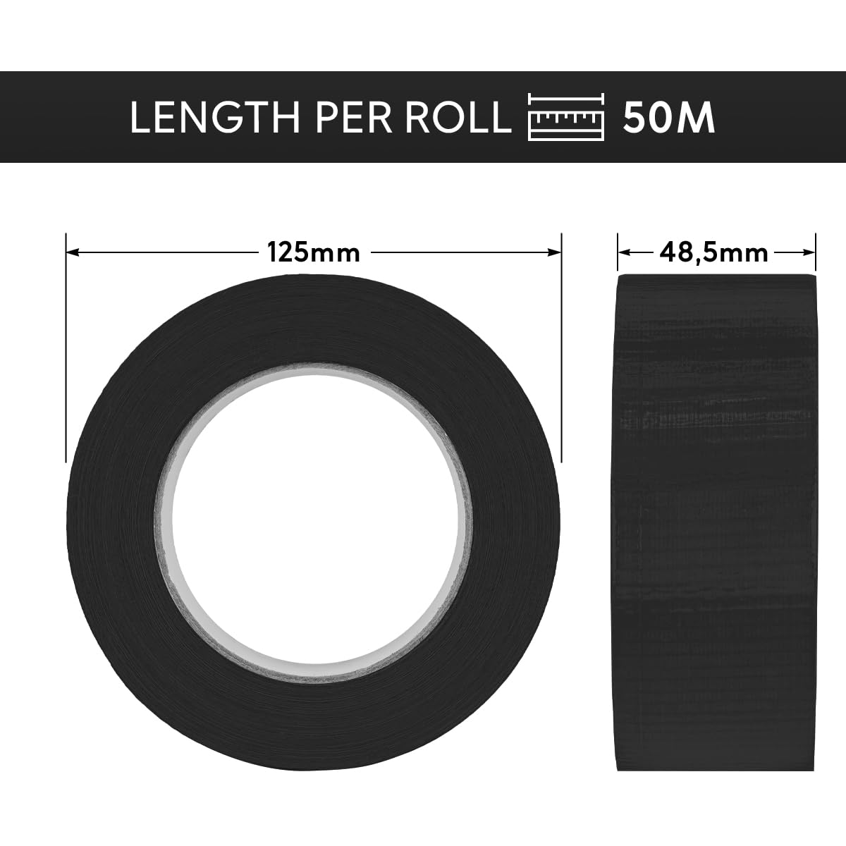 verpacking Zestaw 10 szt. | Taśma z tkaniny premium [50 m x 48 mm] Taśma pancerna taśma naprawcza | wysoka siła klejenia | taśma Gaffa | z klejem z naturalnego kauczuku