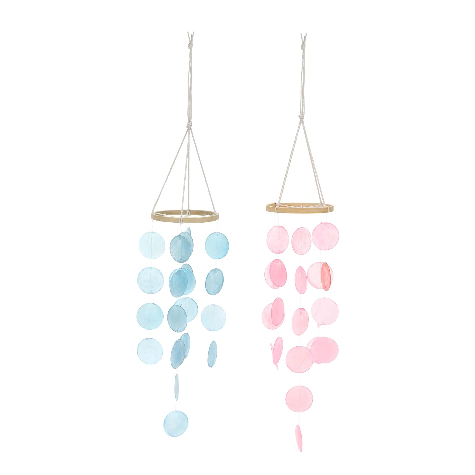 Carillon éolien en coquillages pour ambiance d'été et terrasse style bord de mer