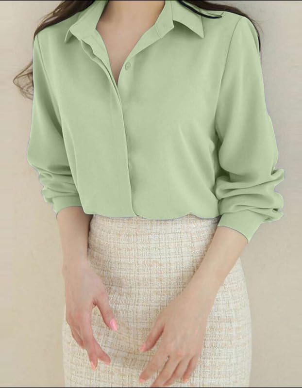Image of Women's Regular Fit Korean Style Shirts | Stylish Western Shirt with Concealed Placket | Casual & Office Wear Shirt for Women