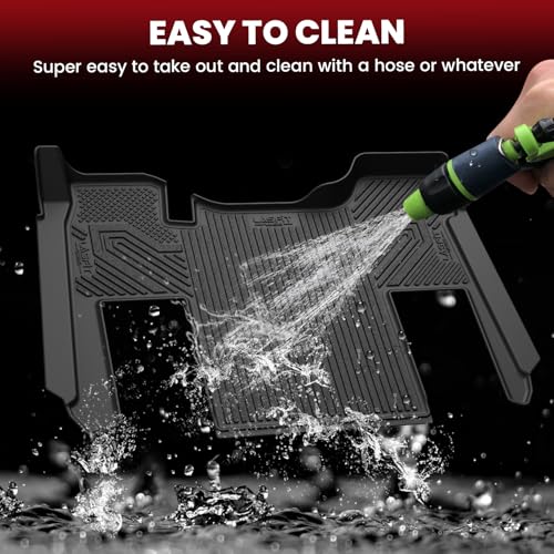 Image of Lasfit Floor Mats for Kenworth T680 2013-2026 / T880 2014-2026, All-Weather Protection TPE Car Liners for Kenworth T680 /T880 Accsessories, Black, Easy to Clean