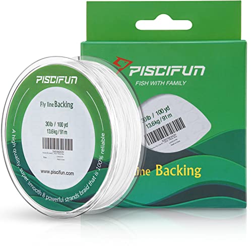 Piscifun Fly Line Backing, Braided Fly Backing Line, 30LB, 100yds,...