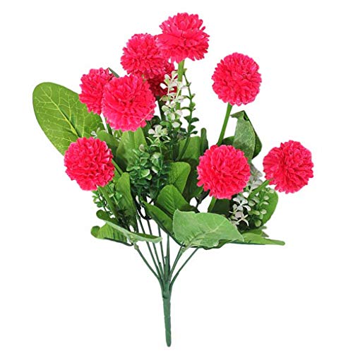 Uzinb 9 Têtes de Simulation Bouquet de Fleurs en Tissu Faux Ornement Floral Accueil Salon Verdure Décor, Jaune