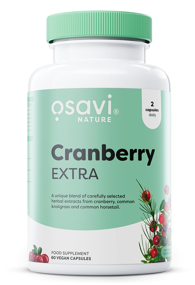 Osavi Cranberry Extra – 60 Vegan Capsules | Extract from Cranberry (Vaccinium macrocarpon) Fruit | Standardised to 40% proanthocyanidins (PACs) | Enriched with Knotgrass and Common Horsetail extracts
