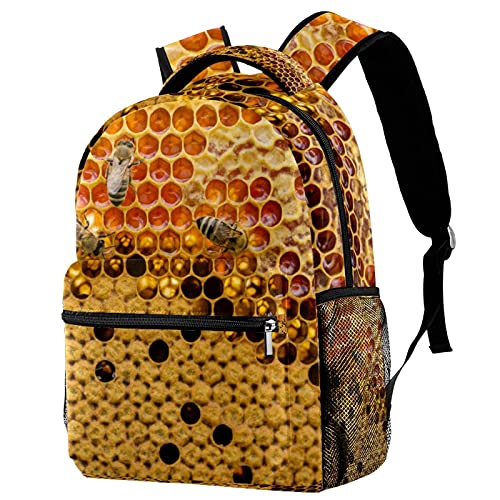 Sac à dos jaune nid d'abeille pour soulager le dos des écoliers