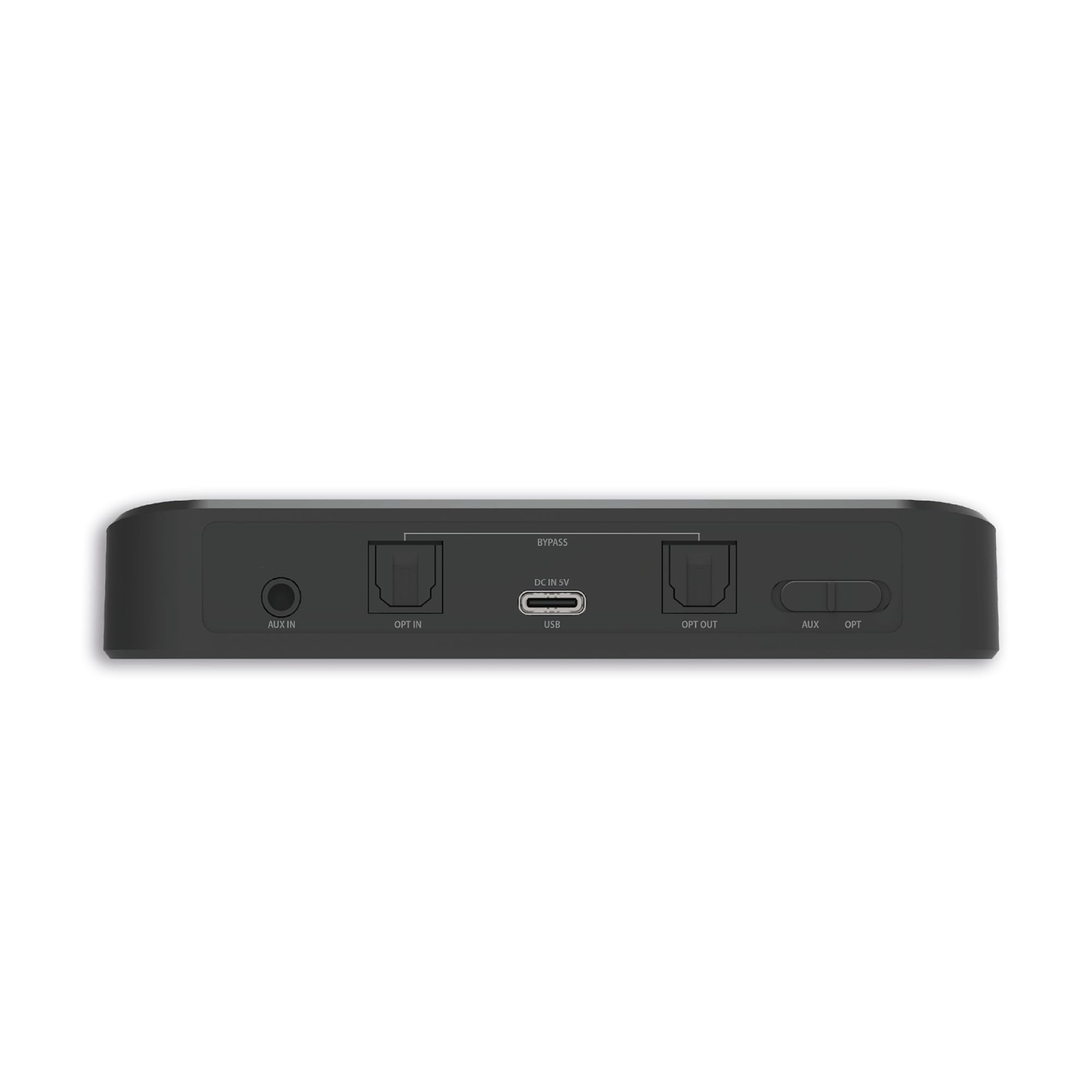 FeinTech BT200 - Transmisor de audio Bluetooth 5.4 con Auracast | Compatible con aptX adaptive, pantalla OLED, Toslink Passthrough, alimentado por USB, se puede emparejar con 2 auriculares