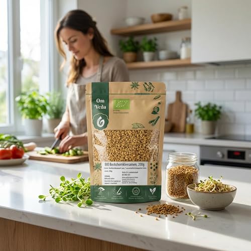 BIO Bockshornklee 200g Bockshornkleesamen Bockshornkleesaat | Indisches Gewürz | Organic Bio-zertifiziert DE-ÖKO-039 | Fenugreek Methi Seeds | Für Leckere Küche und Tee (200g)