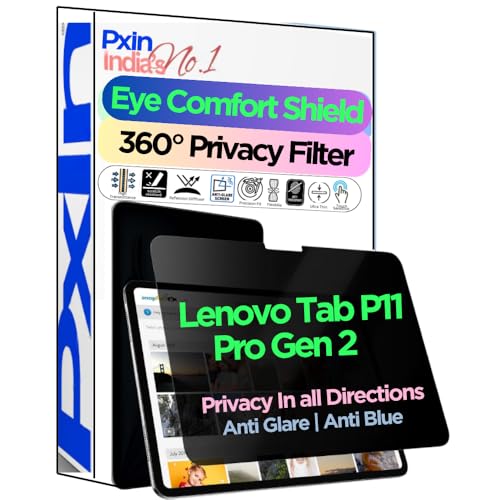 Image of PxIn Tablet Privacy Screen Guard compatible with Lenovo Tab P11 Pro Gen 2 | No.1 | Anti Glare | Anti Blue Light | Anti UV | 4 Way Privacy Filter | 360 Privacy | Eye Protect