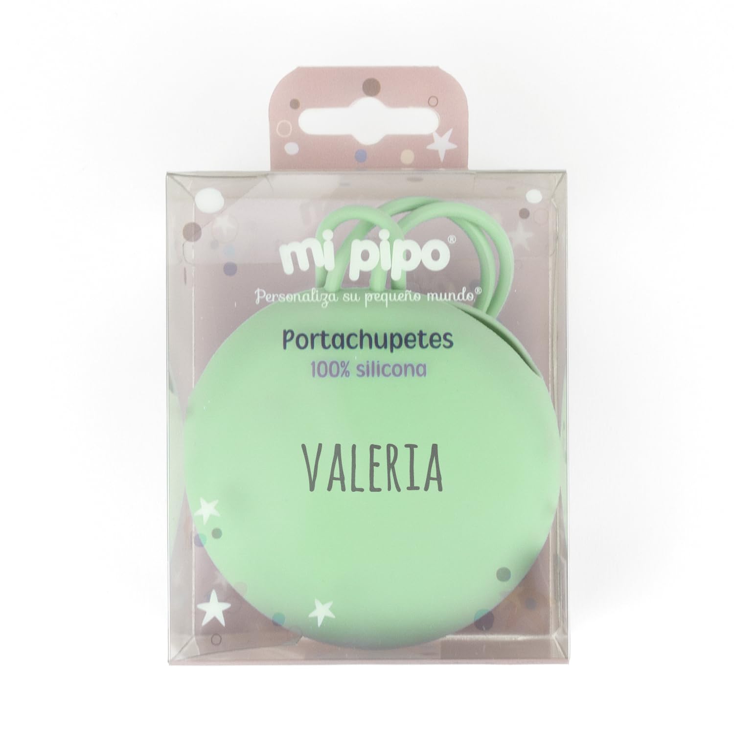 Portachupete Bebe Personalizado Gummy | Caja Chupetes bebes Silicona de Grado Alimentario, Libre de BPA, Seguro | Personalizado con Nombre, Para 2 Chupetes, Fácil de Limpiar | Menta