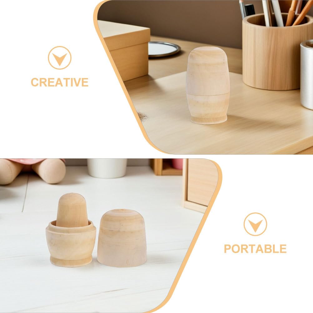 Toddmomy 5sätze Holz-matrjoschka-bastelset Unbemalte Matrjoschka-Puppen Zum Bemalen DIY -modellierspielzeug Aus Holz Zum Bemalen Von s
