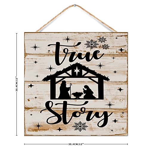 Décoration extérieur maison plaque bois peinte crèche Noël - 4