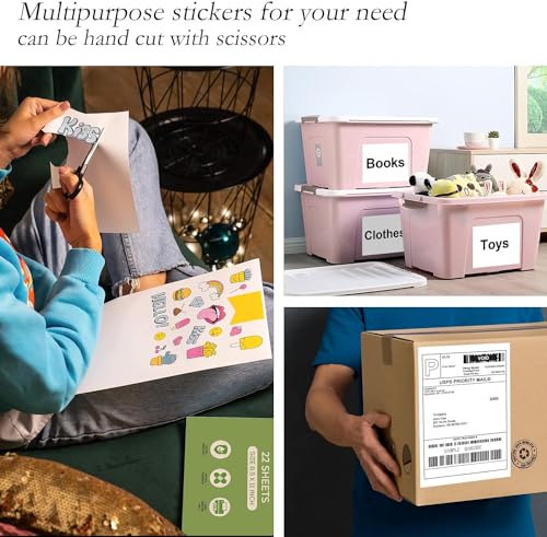 Image of 30 Full Sheets Sticker Paper for Laser & Ink Jet Printers, 8.5 inch x 11 inch Full Sheet Address Shipping Labels