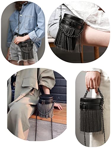 Y2K Punk Bag Tassel Totes Gothic Fringe Bag Women Shoulder Funky Bags Sourpuss Rock Fashion Crossbody Handbag3