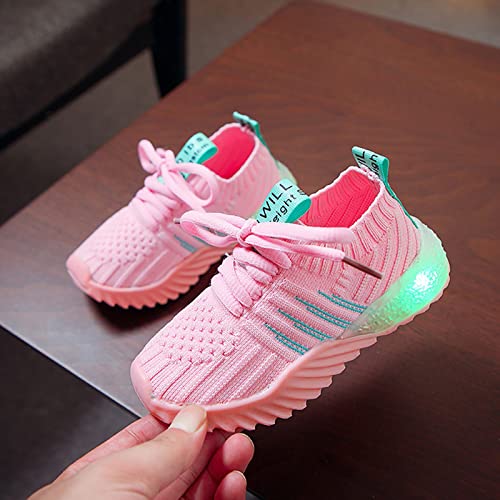 IWIHMIV Non Slip Baby Shoes Kid Running Shoes Girls Boys Light Up Sports Shoes Casual Breathable Athletic Running Shoes4