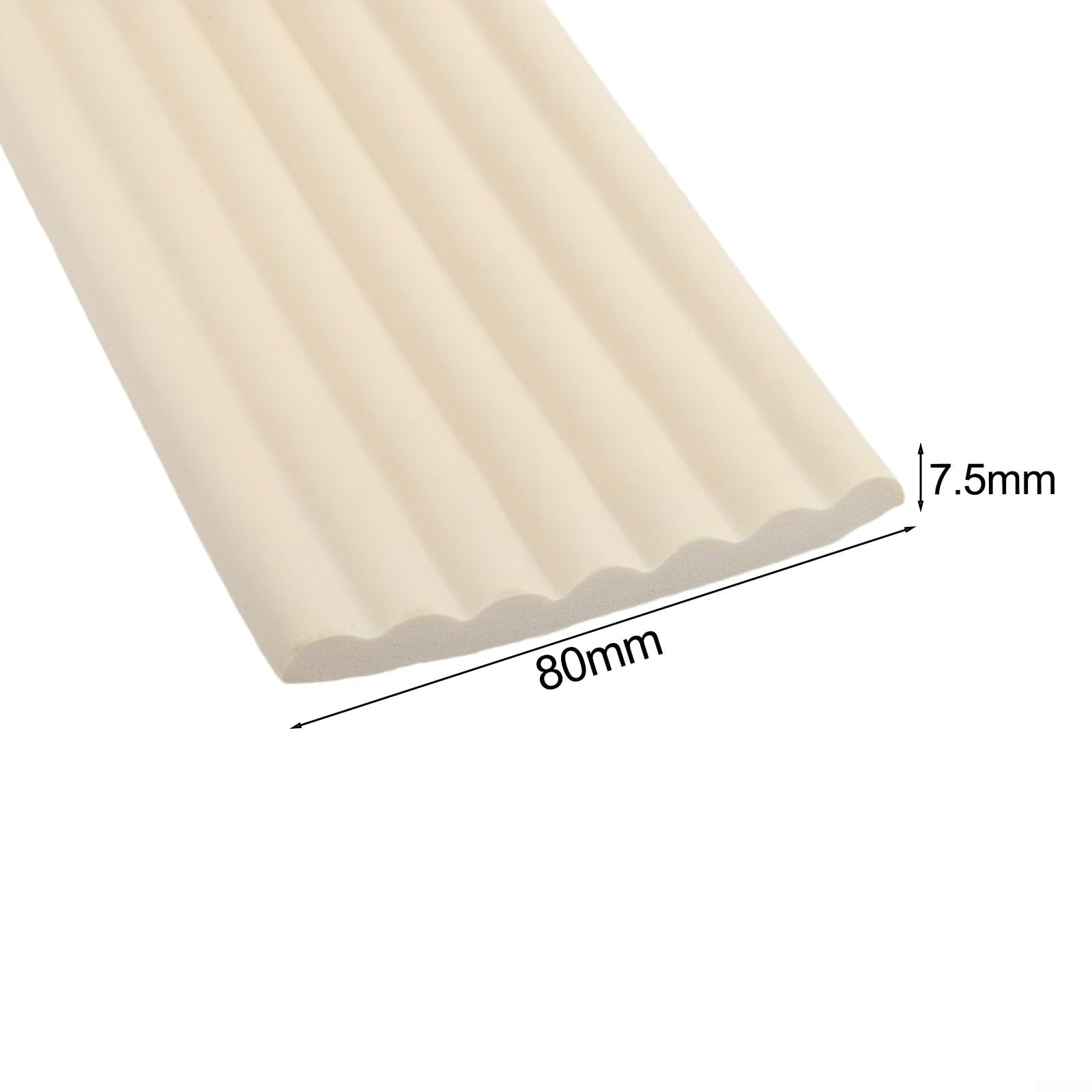 Junta de esponja flexible de 2 m con tira insonorizante fuerte para casa, oficina, caravana, sello de hueco de 7,5 mm de profundidad (beige)