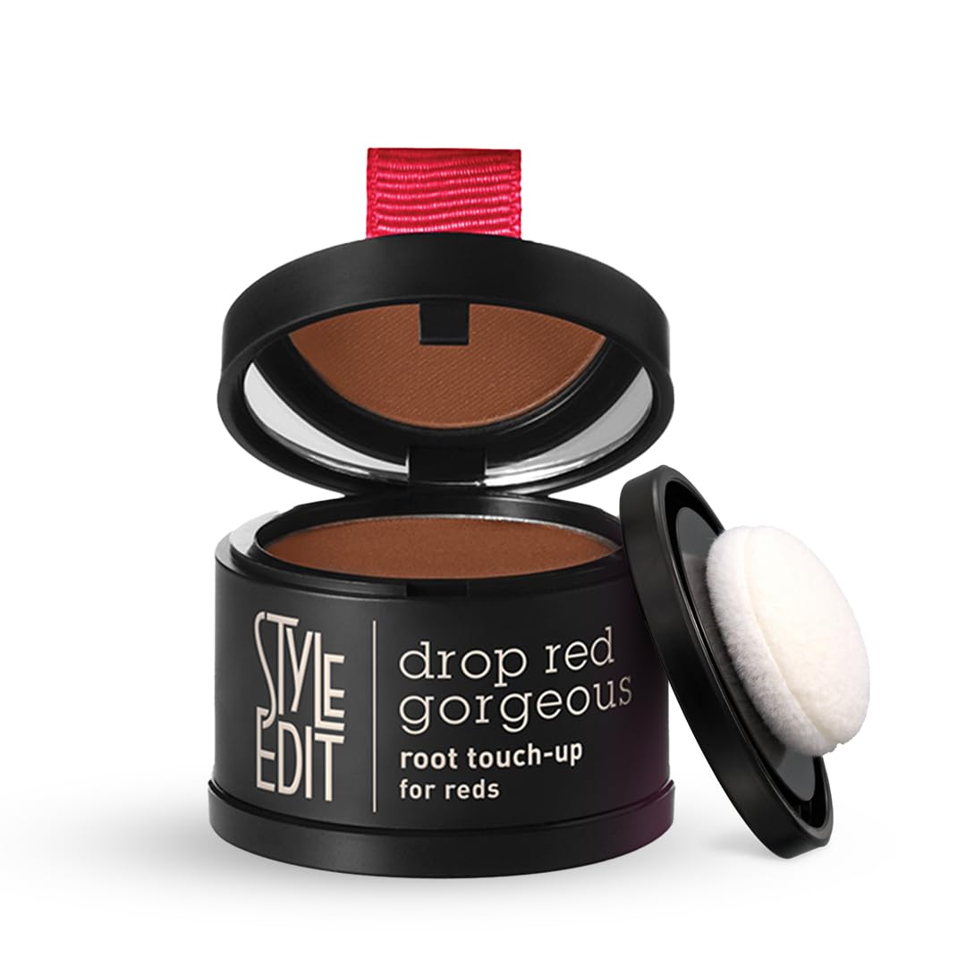 Style Edit Root Touch Up Powder for Medium Red Hair | Cover Up Hair Color for Grays and Roots Coverage | Mineral Infused Binding Hairline Powder | 0.13 oz. Tub