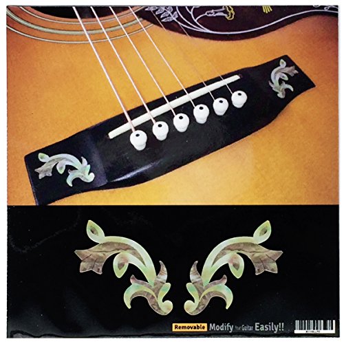 Inlay Stickers pour Chevalet de Guitare Acoustique – Traditional Motif (G/D) – Perle Blanche - Les Beatles, Paul McCartney, John Lennon, RIngo Starr, George Harrison Inlay Stickers pour Chevalet de Guitare Acoustique - Traditional Motif (G/D) - Perle Blanche
