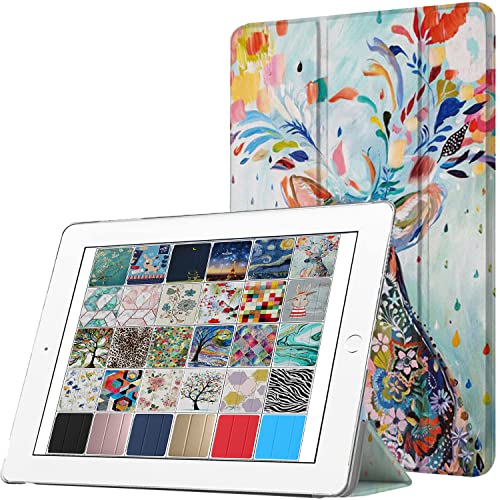 DuraSafe Cases for iPad Mini 4th Gen 2015 7.9 Inch [ Mini 4 ] A1538 A1550 MK8A2LL/A MK882LL/A MK8C2LL/A MK892LL/A MK872LL/A Printed Lightweight PC Dual Angle Stand Clear Flip Back Cover - Deer Print