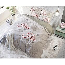 Textil Hogar Fundas Nordicas Energy Colors Textil - Hogar Funda Nórdica para Edredón 240X220CM, 2X Fundas de Almohada. para Cama DE 150. (Goodnight My Love Gris)