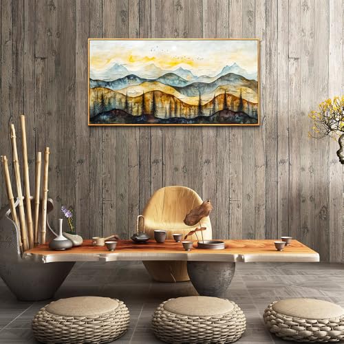 ERQINHUA Large Canvas Wall Art For Living Room Wall Decor For Bedroom Office Tea House Home Decor Prints Pictures Abstract Mountain Landscape Painting Wood Frame Artwork Wall Aesthetics 20"X40"