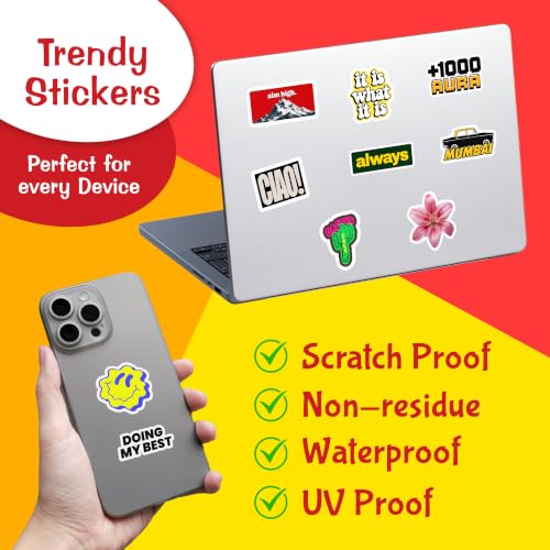 Image of CodersParadise Random Vinyl Stickers Pack of 57, Assorted Decorative Decals for Laptop, Water Bottle, Phone Case, Notebook, Journal, Scrapbook, Luggage, Helmet, Bike and DIY Crafts