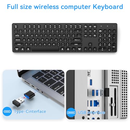 Image of Slim Wireless Keyboard for Mac and Windows, Ultra Quiet Low-Profile Flat Key Board with Full-Size Keys, 2.4GHz Wire Less for PC, Mac, Windows 11 /10 /8 /7 (Black-1)