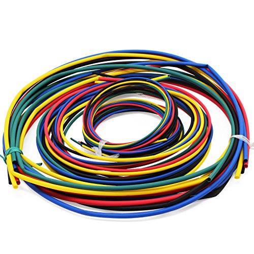 WiMas 55M Assortiment Thermorétractable Tuyauterie 11 Tailles 6 Couleurs Isolation Tube Gaine Pack