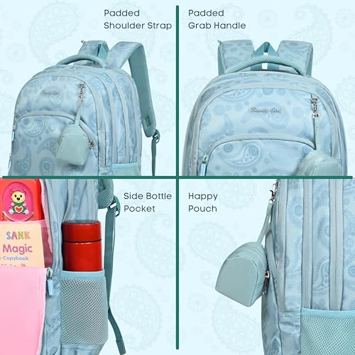 Image of BEAUTY GIRLS BY HOTSHOT|MAGICPACK 1616|SCHOOL BAG WITH JOYPOUCH|LARGE SIZE|TUTION BAG|COLLEGE BACKPACK|WATER RESISTANT BAG|40 LITERS SCHOOL BAG |FOR GIRLS & WOMEN