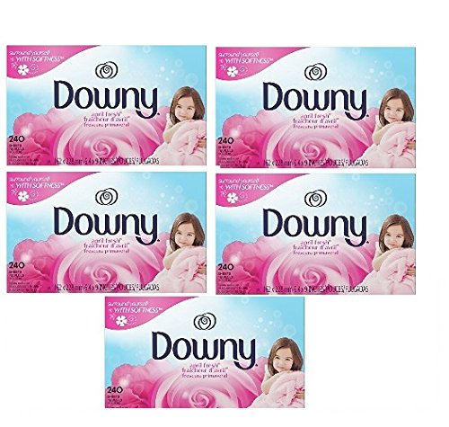 Downy April Fresh Fabric Softener Dryer sheets 240 count (5 Pack)