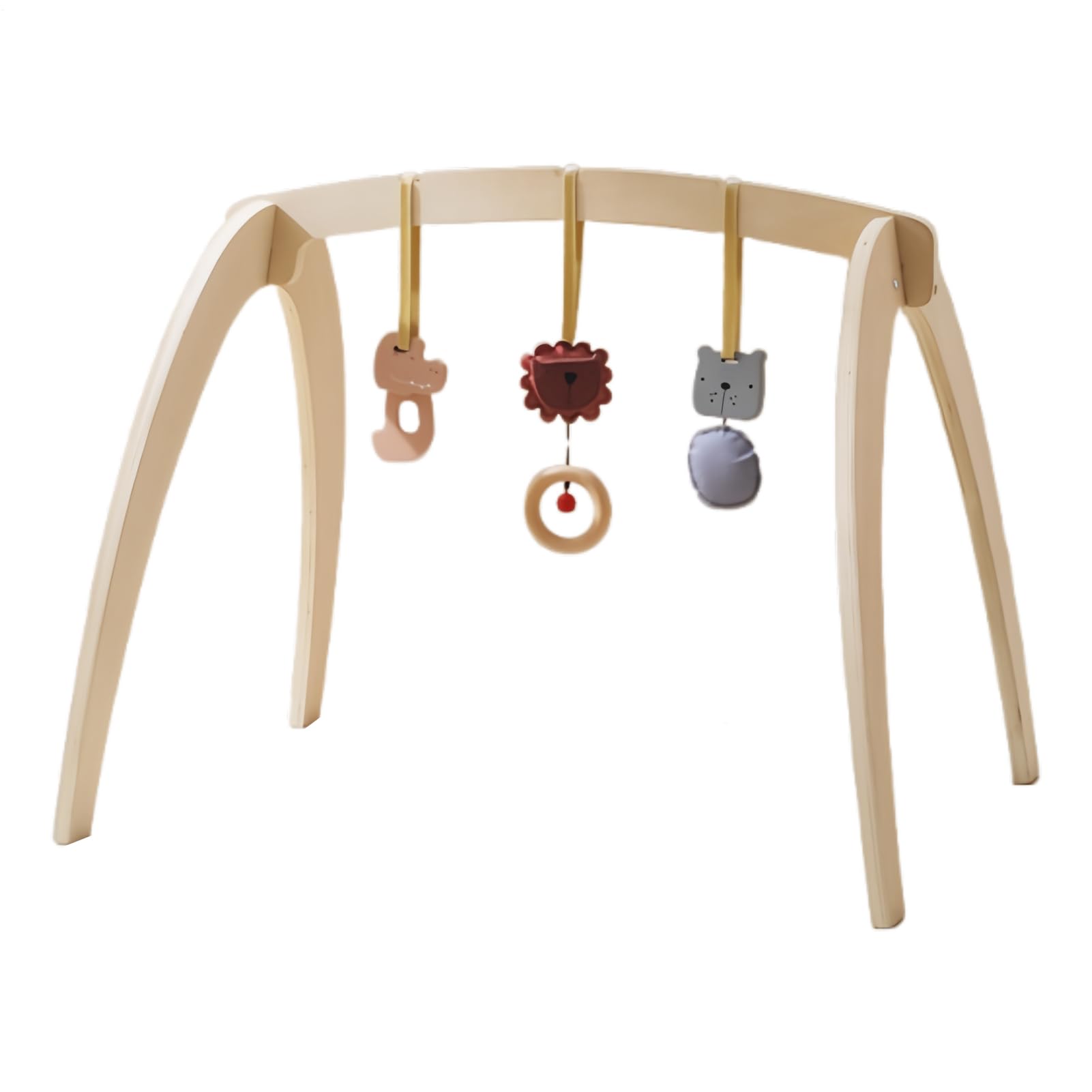 Activity Play - 24 Inch Foldable Wooden Gyms with Detachable Sensory Toys and Rattle Designed, Play Gym | Wood Activity Frame - for Development, Daily Indoor or Outdoor