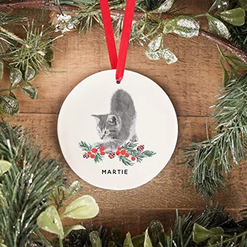 gray cat ornament ୨୧* グレー猫ちゃん クリップ｜アンティーク雑貨
