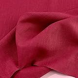 TOLKO 50cm Leinenstoff Meterware natur Leinentuch für Kleider Hose Rock Bluse Hemd Vorhänge Gardinen Kissen Bettwäsche | 140cm breit | Stoffe zum Nähen Meterware Leinen Stoff kaufen (Kirsch Rot)