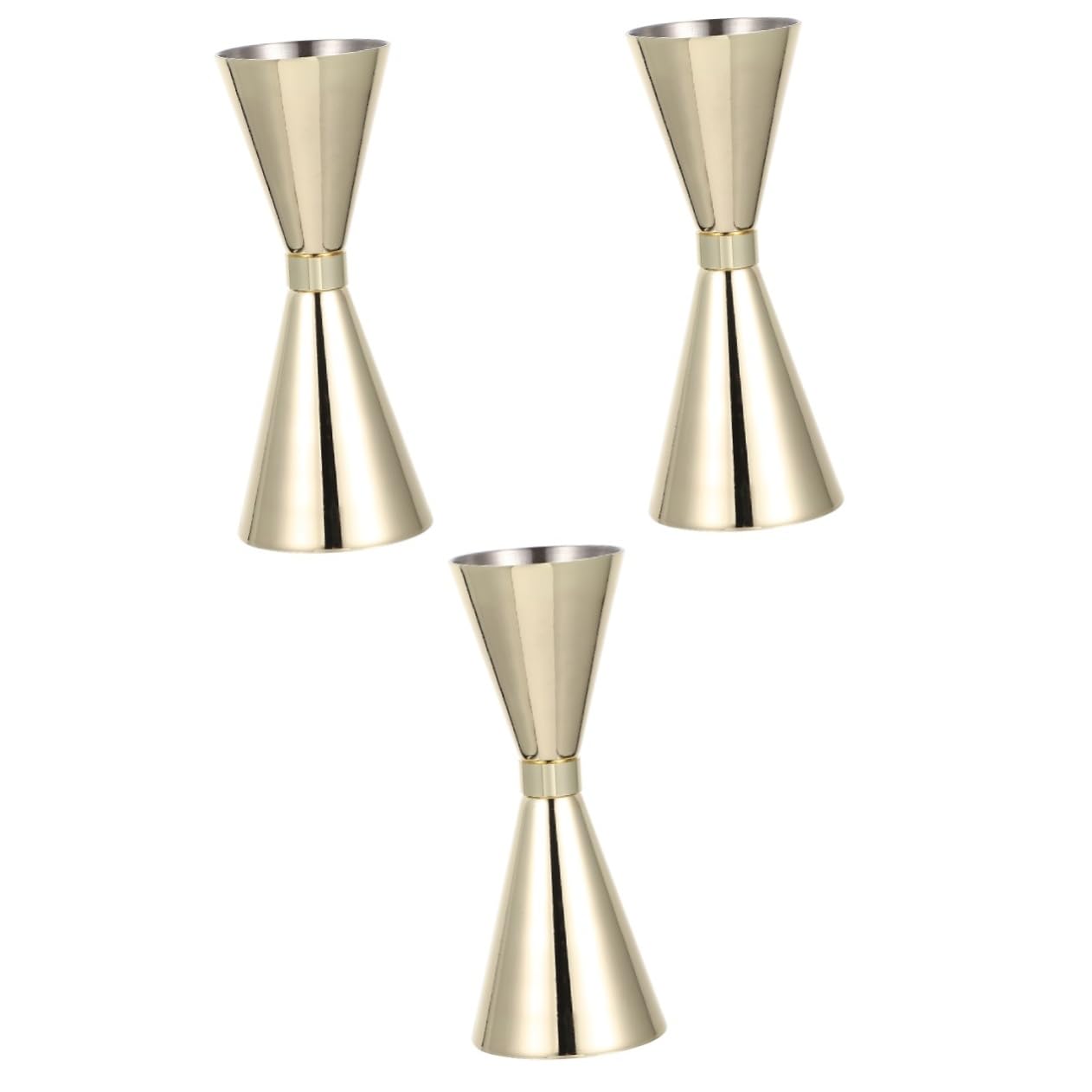 BESTonZON 3 Pièces Mesureur De Vin Doseur à Cocktail Mesures Du Double Jigger Doseur à Martini Appareil De Mesure Du Vin Jigger De Barman Shaker Acier Inoxydable Gadgets Double Tête