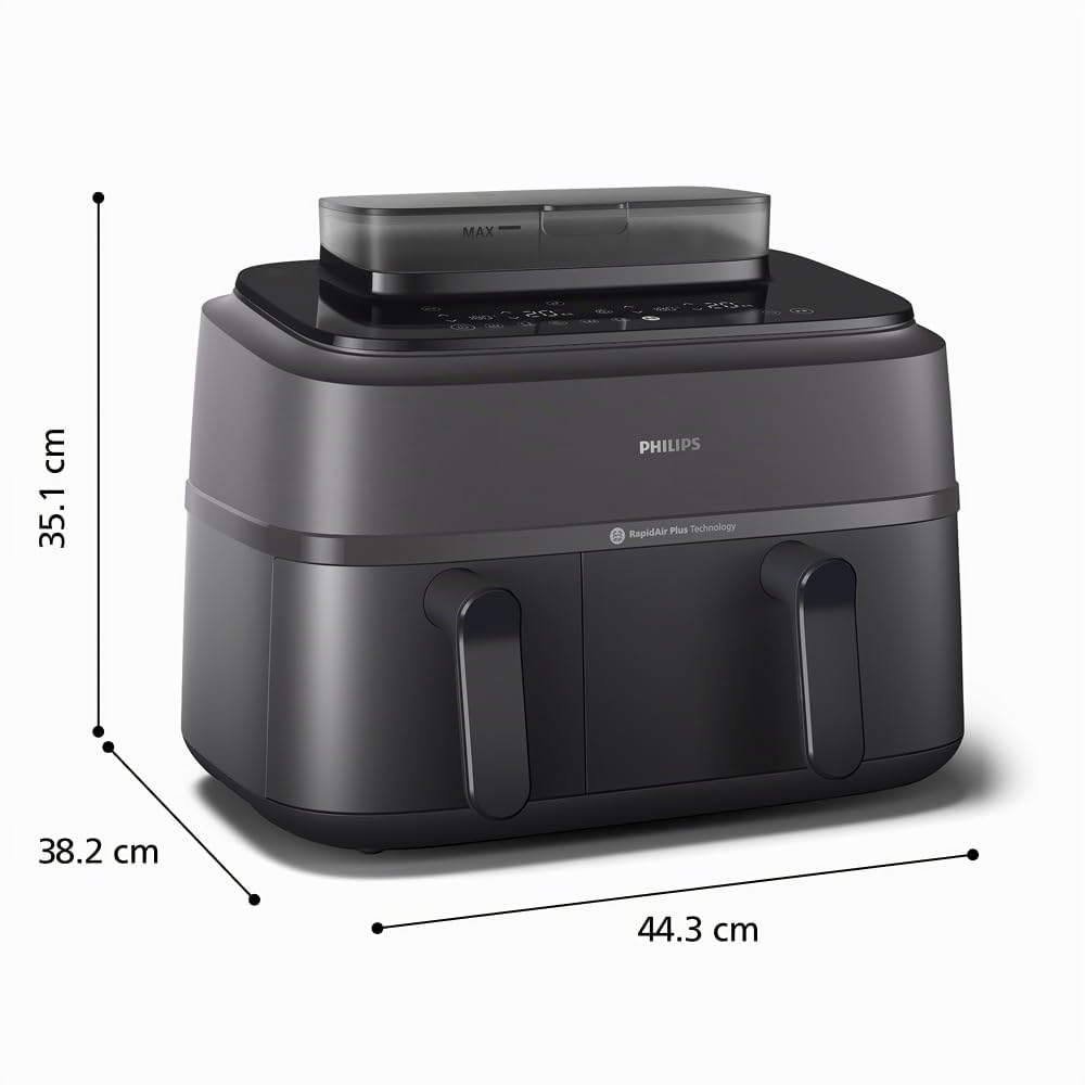 Philips Steam Airfryer 5000 Series Dual Basket Heißluftfritteuse 9L RapidAir Plus Dampfgar-Funktion NA550/00
