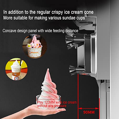 Kommerzielle Eismaschine, 26-32 L/H Ertrag, 2+1 Geschmacksrichtungen Softeis-Arbeitsplatten-Softeismaschine Mit LED… – Bild 4